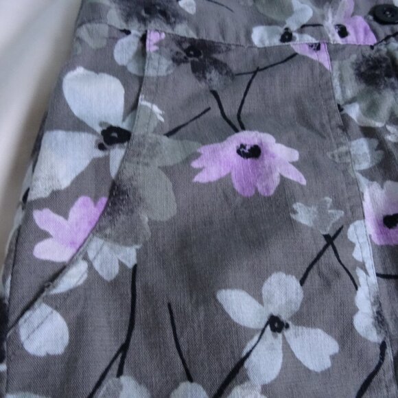 womens gray patterned skirt size 0 midi - Picture 5 of 5